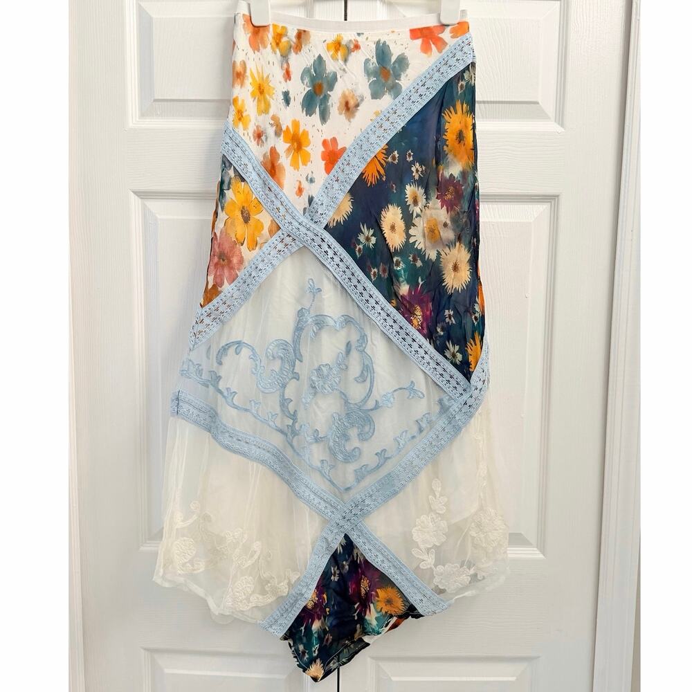 By Anthropologie Printed Mermaid Maxi Skirt Large - Picture 4 of 6